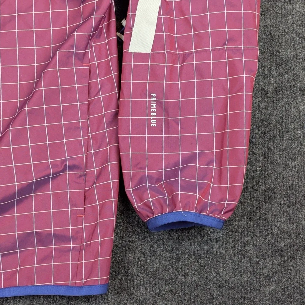 Adidas‎ Primeblue Iridescent Grid Windbreaker Jacket Purple Pink Mens Medium